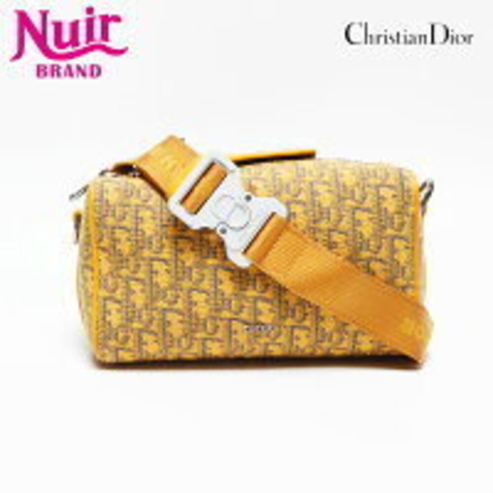 Christian Dior Lingotto Oblique Jacquard Trotter Shoulder Bag Yellow